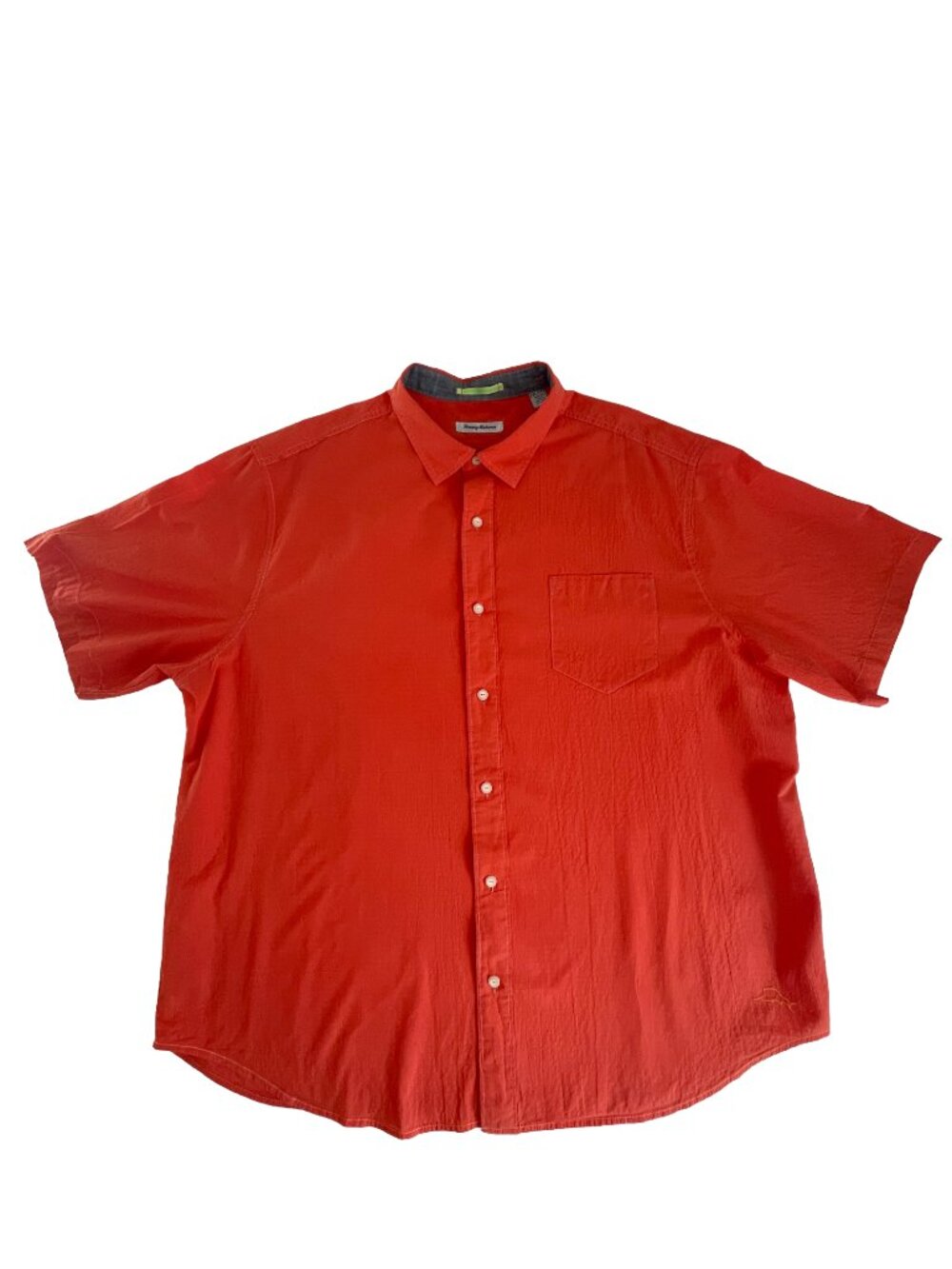 Tommy Bahama Men's 2XL Coral Orange Cotton Short Sleeve Shirt